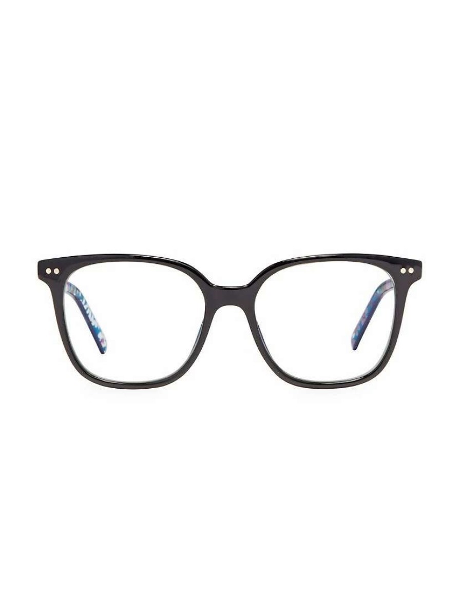 Optical Glasses * | Kate Spade New York Rosalie 51Mm Blue Block Square Eyeglasses Black