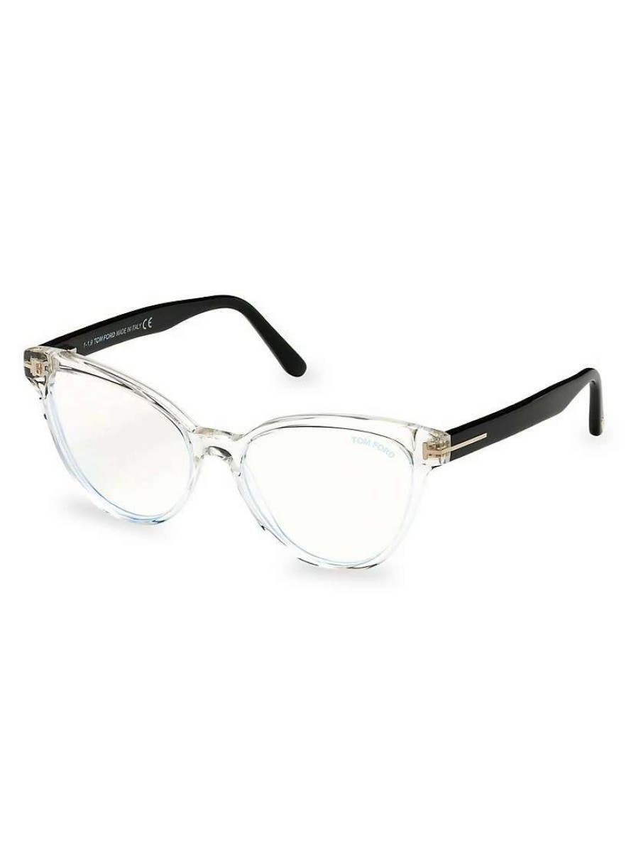 Optical Glasses * | Tom Ford 54Mm Cat Eye Blue Filter Eyeglasses