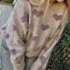 Sweaters * | Emmiol Mohair Heart Jacquard Knit Sweater