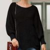 Sweaters * | Emmiol Lantern Sleeve Hollow Out Sweater