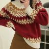 Sweaters * | Emmiol Crew Neck Christmas Pullover Sweater