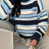 Sweaters * | Emmiol Color Block Striped Crew Neck Sweater