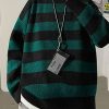 Sweaters * | Emmiol Crew Neck Striped Knit Sweater