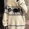 Sweaters * | Emmiol Oversized Lamb Jacquard Knit Sweater