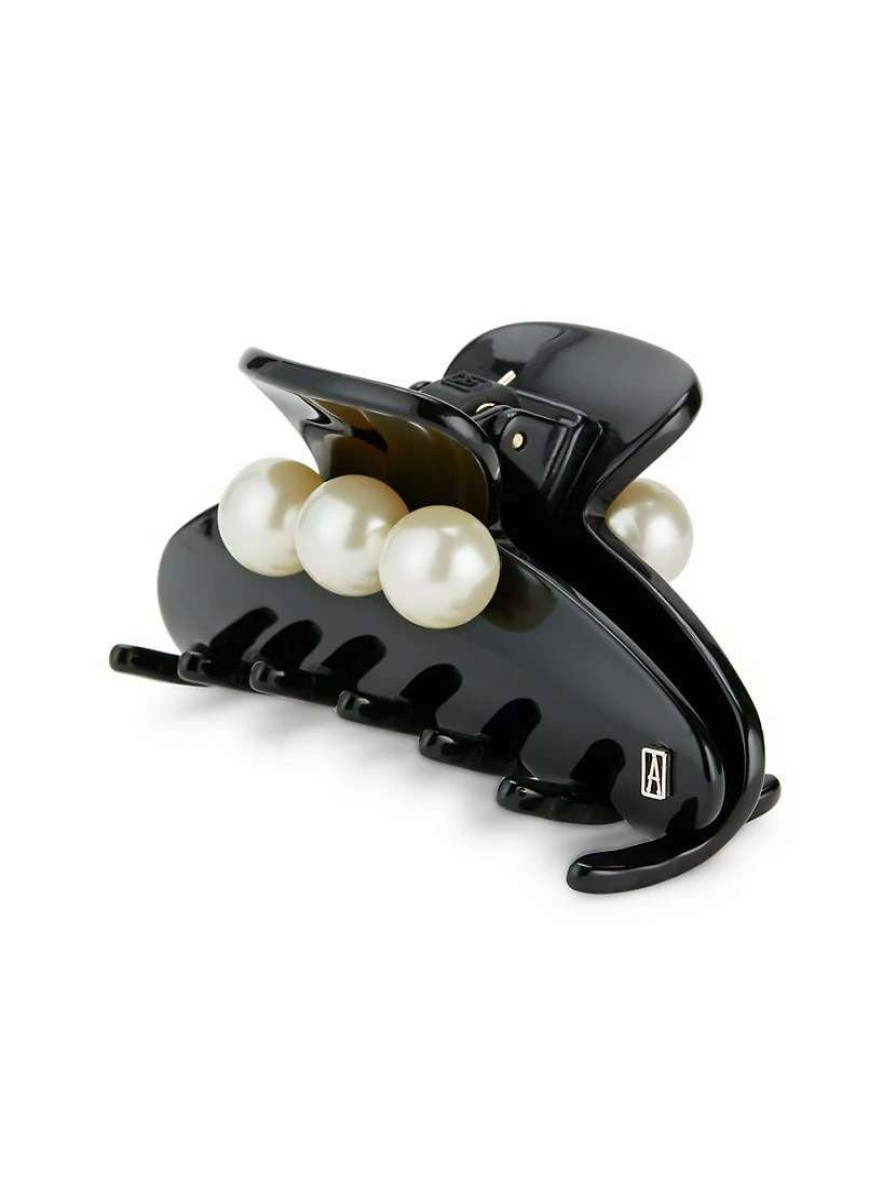 Hair Accessories * | Alexandre De Paris Oversize Faux Pearl Hair Jaw Clip