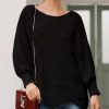 Sweaters * | Emmiol Lantern Sleeve Hollow Out Sweater