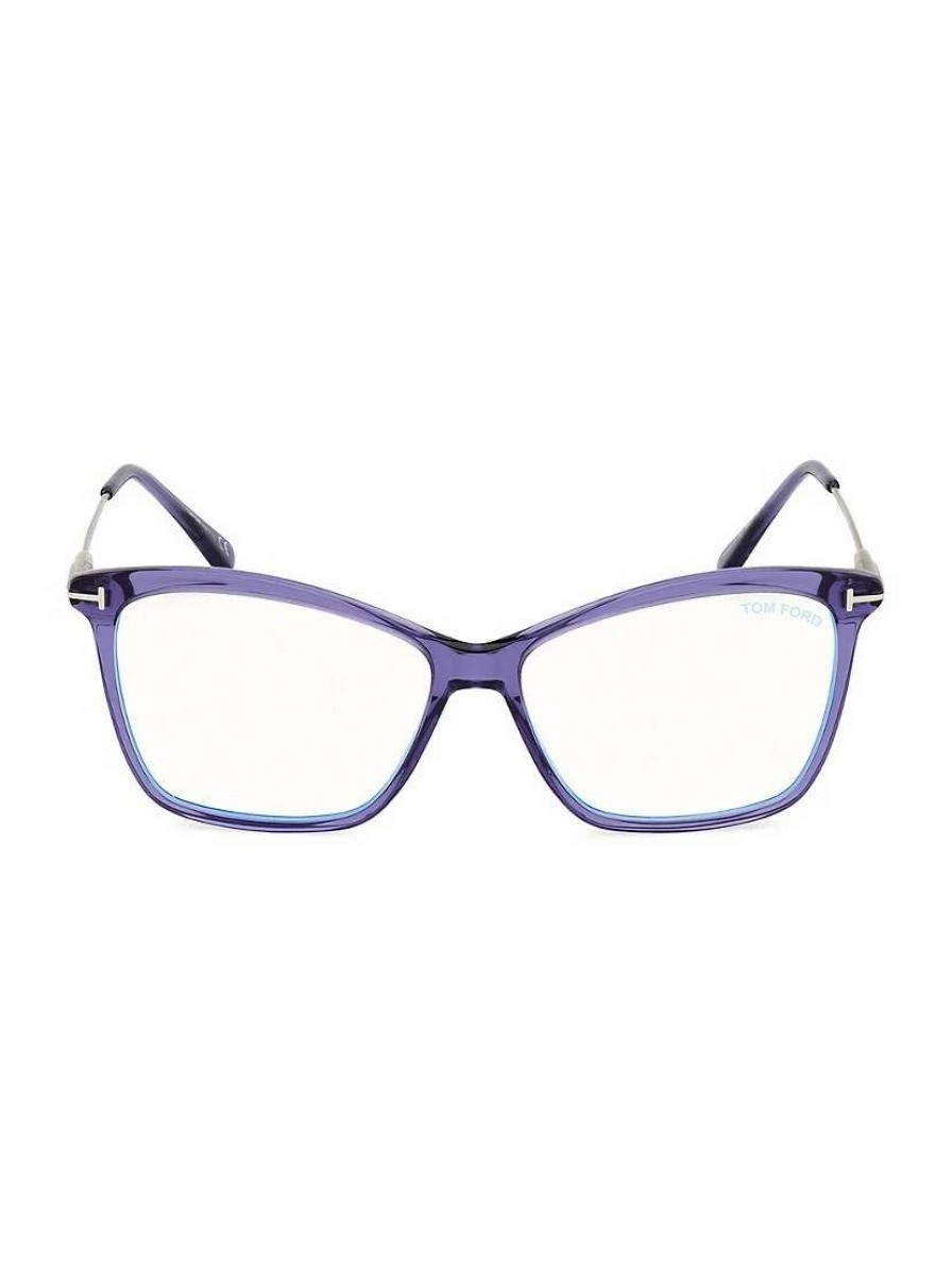 Optical Glasses * | Tom Ford 56Mm Square Blue Filter Eyeglasses