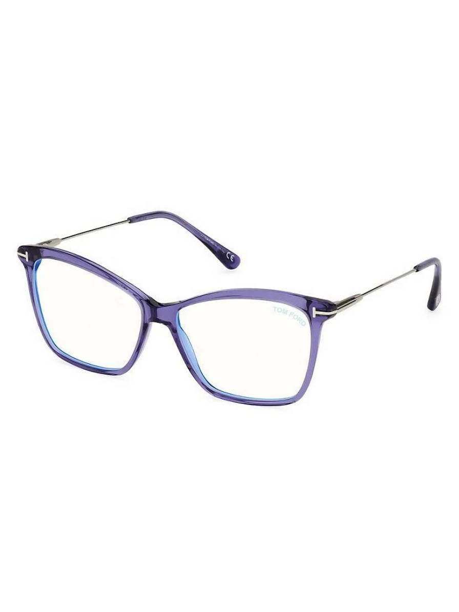 Optical Glasses * | Tom Ford 56Mm Square Blue Filter Eyeglasses