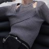 Sweaters * | Emmiol Rib Knit Cross Over Sweater Set