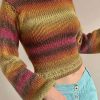 Sweaters * | Emmiol Rainbow Striped Pullover Knit Crop Sweater