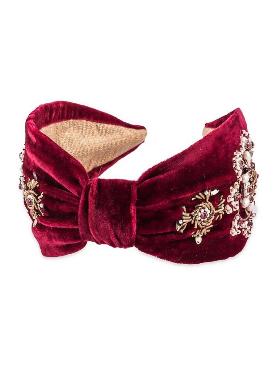 Hair Accessories * | Namjosh Crystal-Embellished Velvet Headband