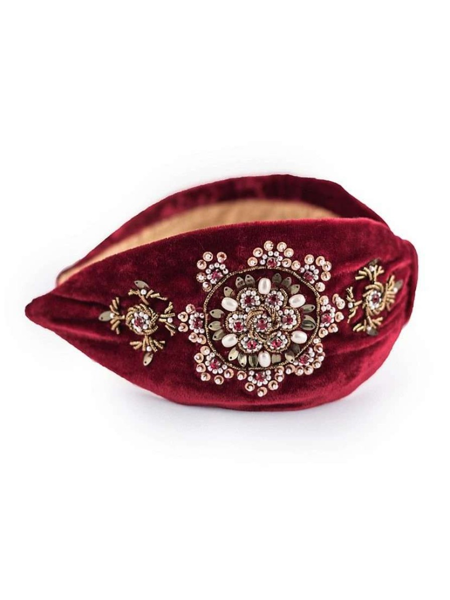 Hair Accessories * | Namjosh Crystal-Embellished Velvet Headband