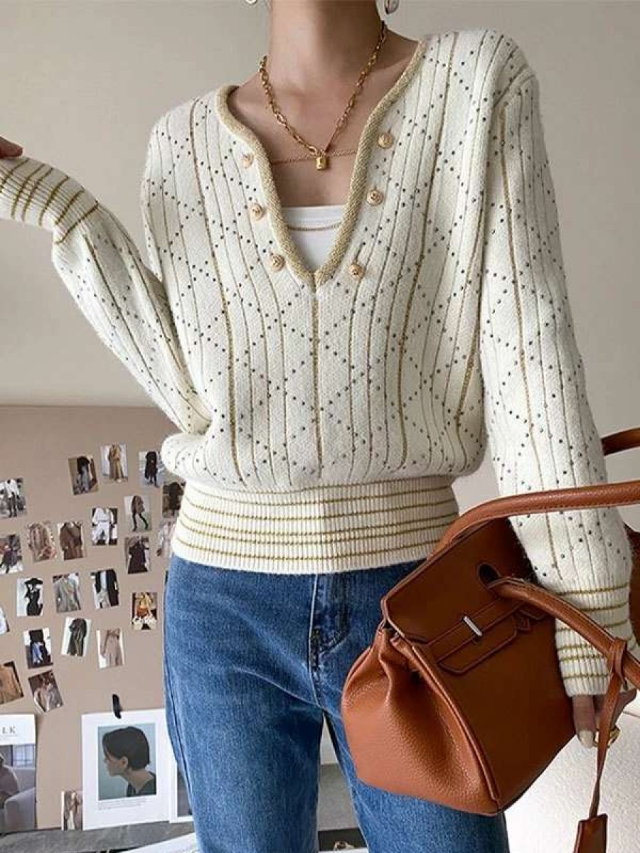 Sweaters * | Emmiol Rhinestone Detail Knit Sweater