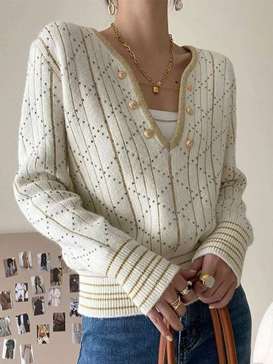 Sweaters * | Emmiol Rhinestone Detail Knit Sweater