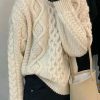 Sweaters * | Emmiol Contrast Trim Cable Knit Pullover Sweater