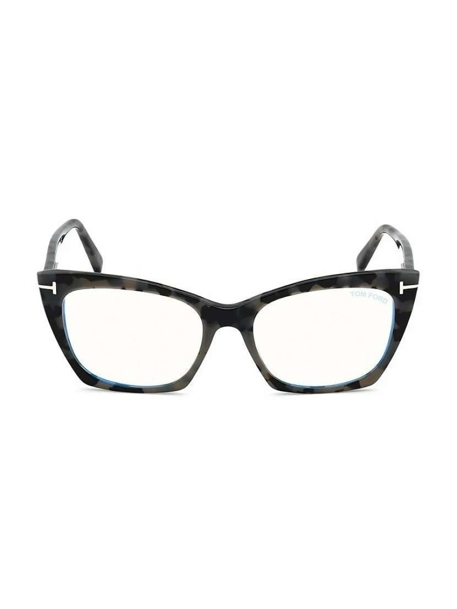 Optical Glasses * | Tom Ford 54Mm Cat Eye Blue Filter Eyeglasses