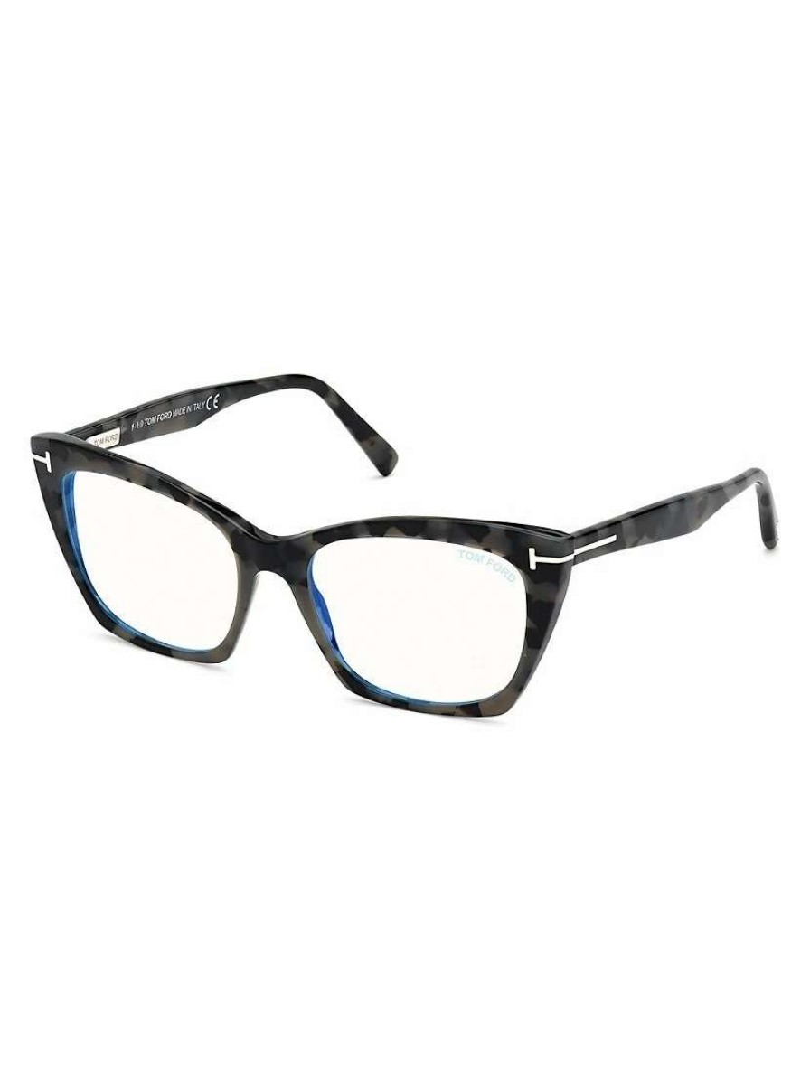 Optical Glasses * | Tom Ford 54Mm Cat Eye Blue Filter Eyeglasses