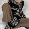 Sweaters * | Emmiol Oversized Stripe Jumper Knit Sweater