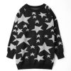 Sweaters * | Emmiol Oversized Star Jacquard Fuzzy Knit Sweater