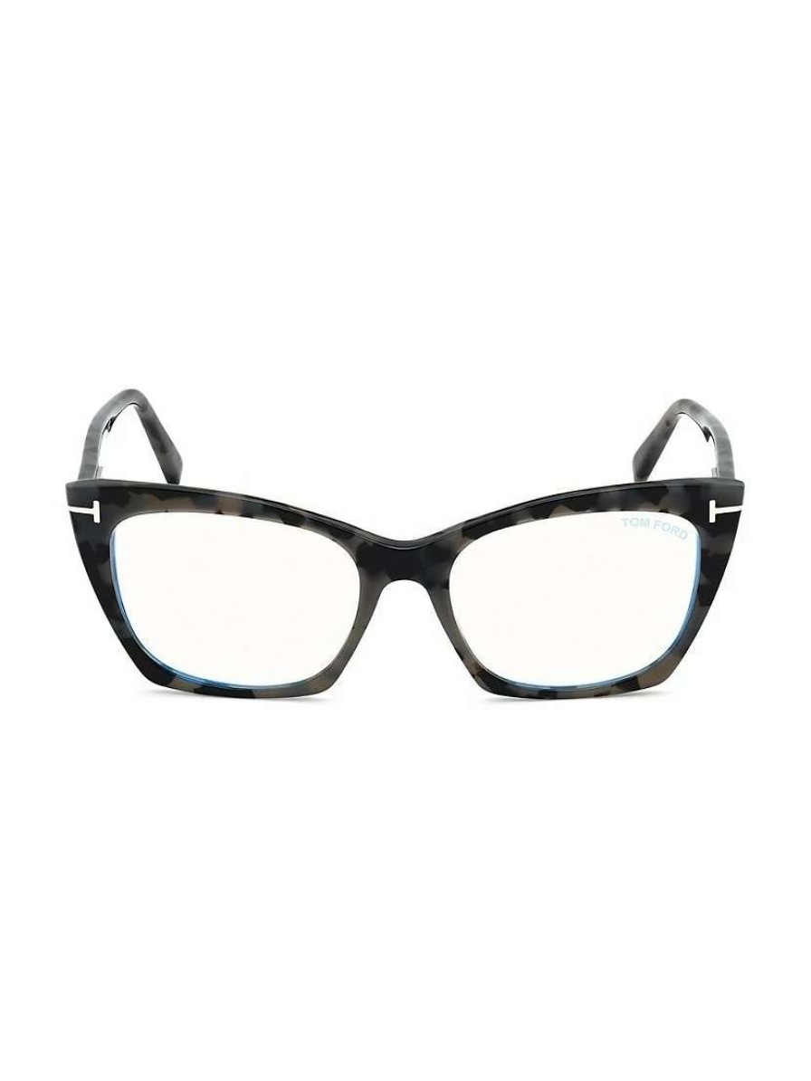 Optical Glasses * | Tom Ford 54Mm Cat Eye Blue Filter Eyeglasses