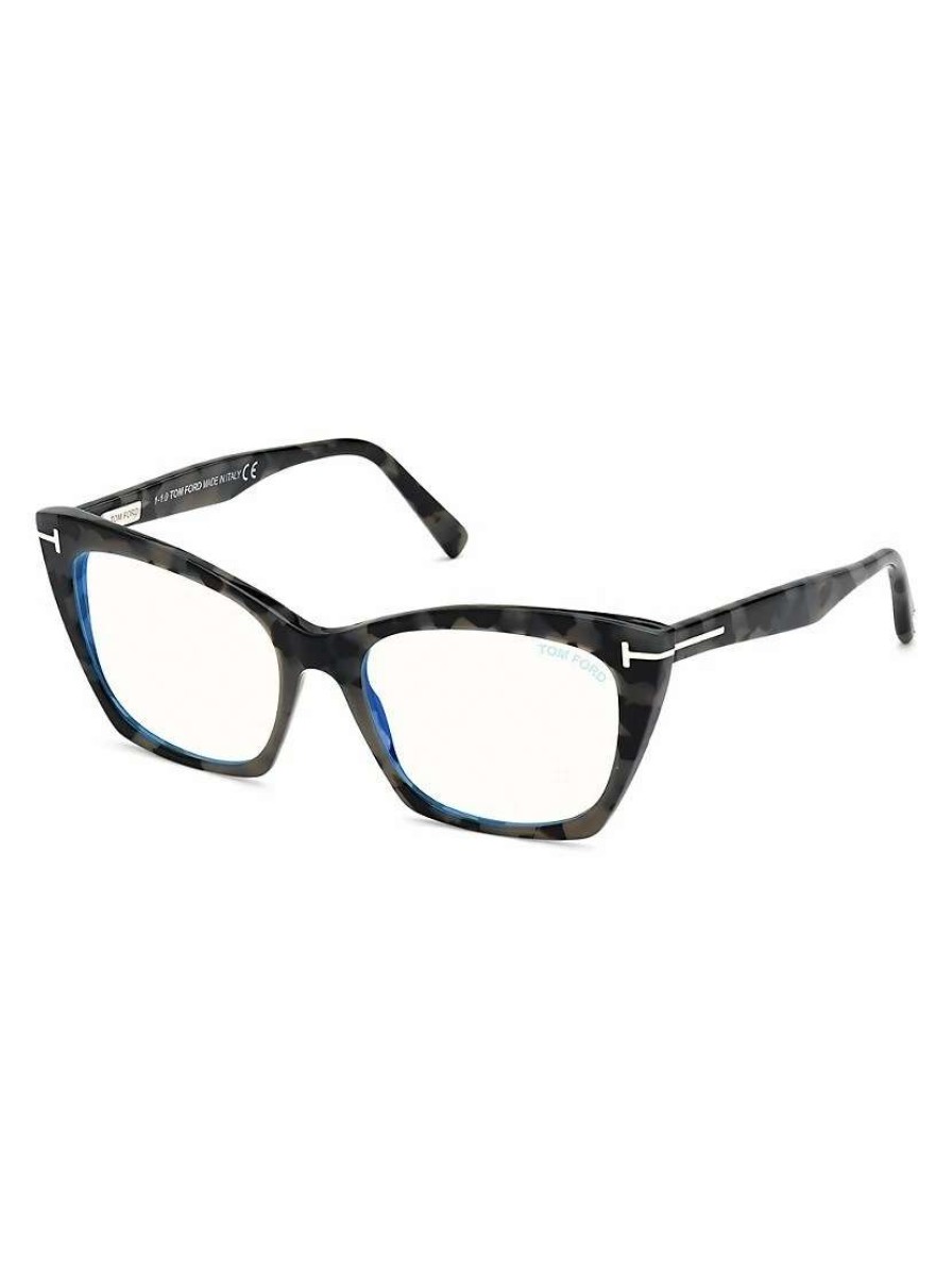 Optical Glasses * | Tom Ford 54Mm Cat Eye Blue Filter Eyeglasses