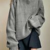 Sweaters * | Emmiol Gray Plaid Pullover Knit Sweater