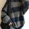 Sweaters * | Emmiol Oversized Stripe Pullover Sweater