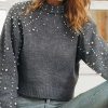 Sweaters * | Emmiol Faux Pearl Embellished Knit Sweater