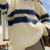 Sweaters * | Emmiol Contrast Striped Fuzzy Knit Sweater