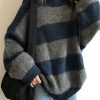 Sweaters * | Emmiol Oversized Stripe Pullover Sweater