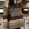 Sweaters * | Emmiol Mixed Jacquard Vintage Pullover Sweater