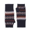 Gloves * | White + Warren Cashmere Fair Isle Fingerless Gloves Navy Combo