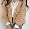 Cardigan * | Emmiol Button Up Cable Knit Cropped Cardigan