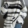 Sweaters * | Emmiol Drop Shoulder Stiped Knit Sweater