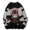 Sweaters * | Emmiol Men'S Punk Jacquard Pullover Sweater